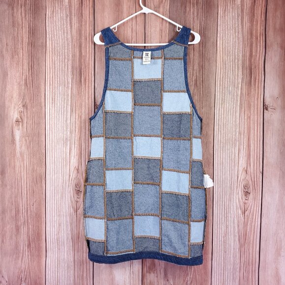 Lucy & Yak Womens Size 4 Layla Denim Dress in Paige Patchwork Blue Cotton Rare - Picture 8 of 16